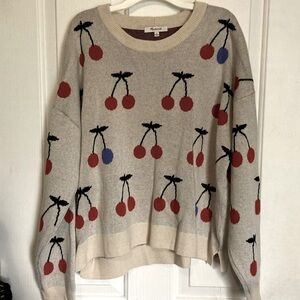 Madewell Beige Sweater with Cherry Motif